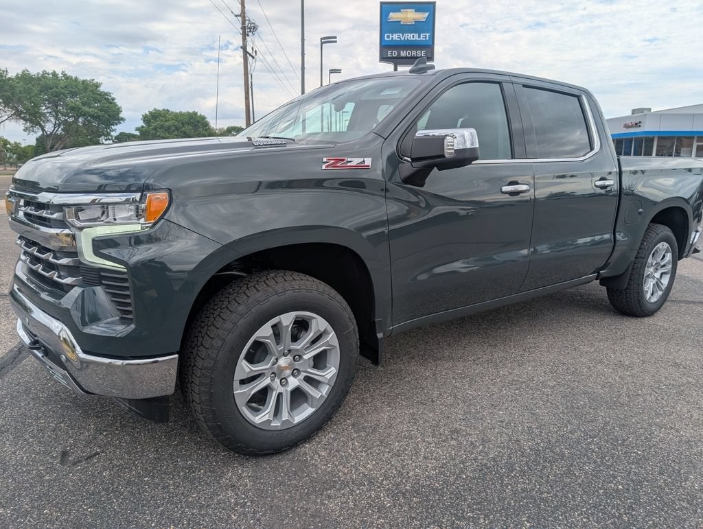 2026 Chevrolet Silverado 1500 LTZ in Cypress Gray — front three-quarter view