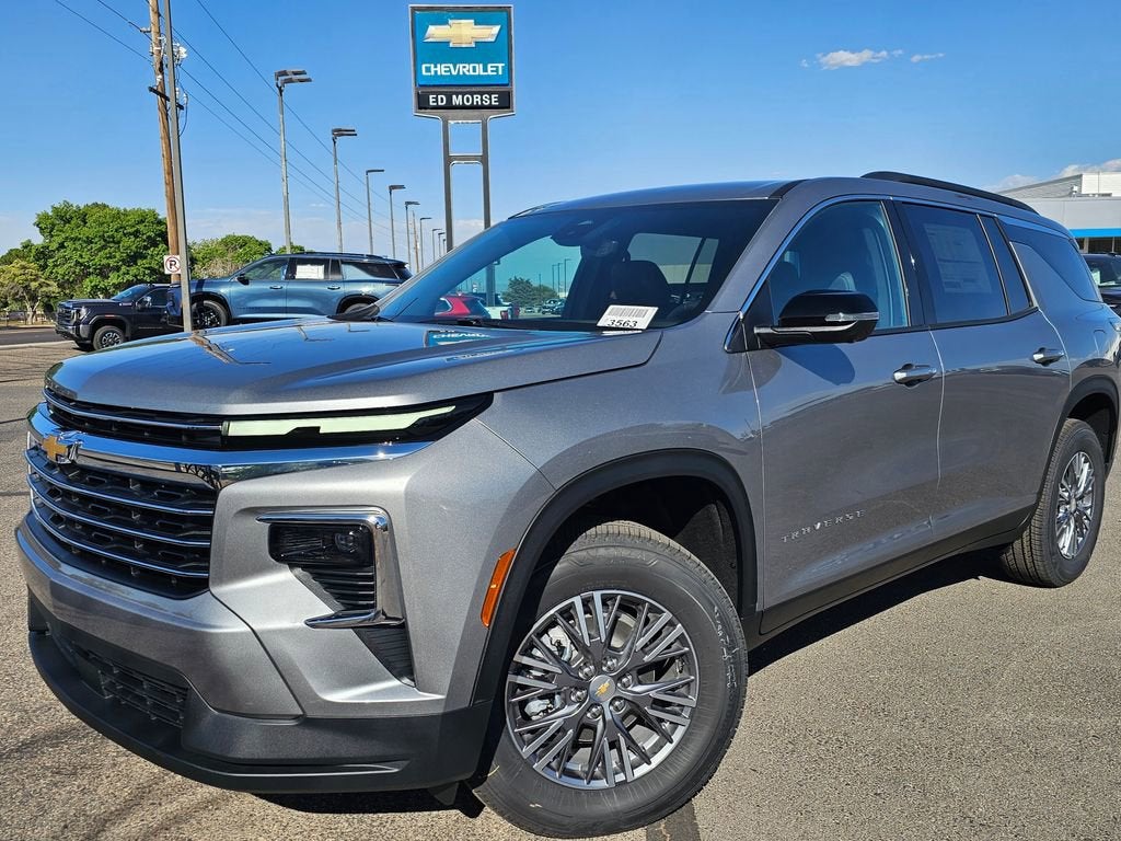 2026 Chevrolet Traverse LT in Sterling Gray Metallic — front three-quarter view