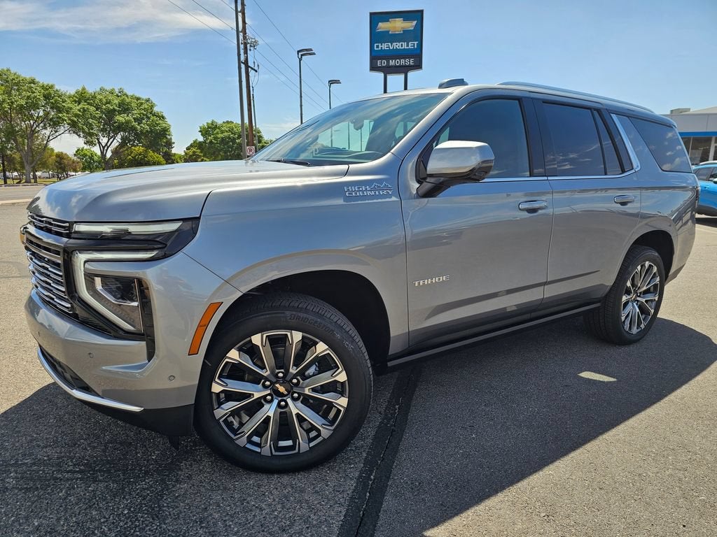 2026 Chevrolet Tahoe High Country in Sterling Gray Metallic — front three-quarter view