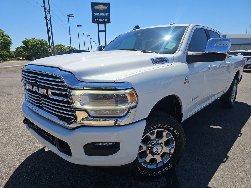 2024 RAM 2500 Laramie in White — front three-quarter view