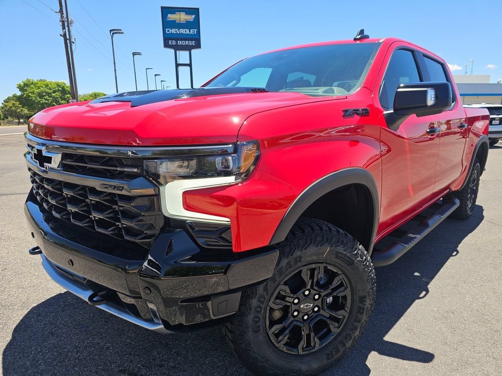 2026 Chevrolet Silverado 1500 ZR2 in Red Hot — front three-quarter view