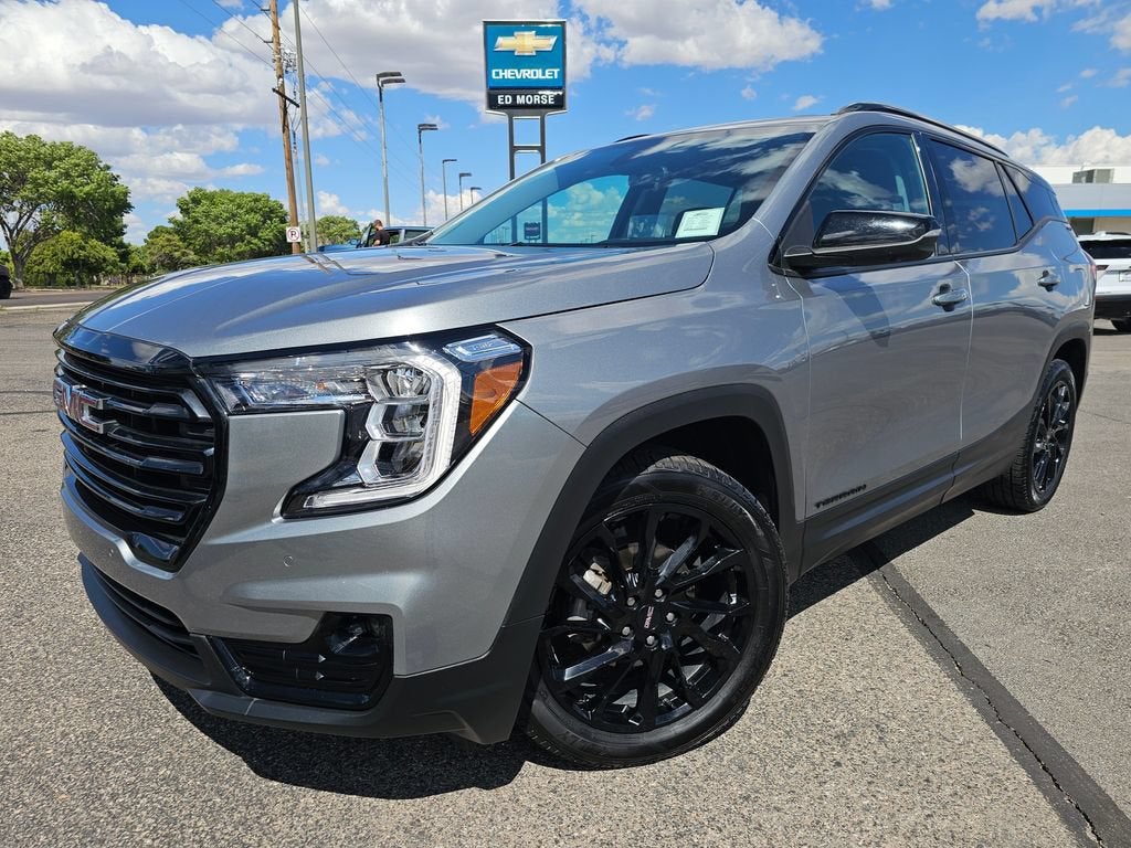 2023 GMC Terrain SLT in Sterling Metallic — front three-quarter view